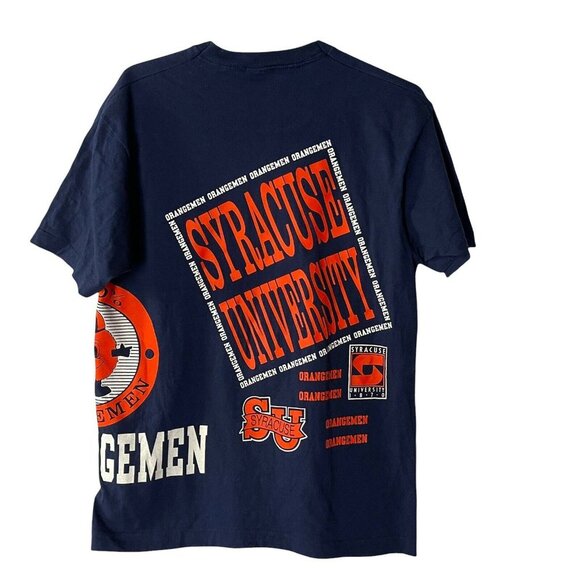 Vintage Syracuse University Orangemen T-shirt USA Large 2 Sided Graphic Print - Picture 2 of 12